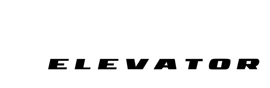 Bold black text reads "ELEVATOR" on a white background.
